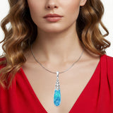 Oxidized Pear Dangle Drop Pendant 