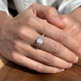 Three Stone Emerald Cut Gold Ring