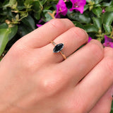 Marquise Black CZ Solitaire Gold Ring