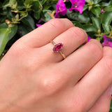Marquise Ruby CZ Solitaire Gold Ring