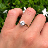 Round Cubic Zirconia Solitaire Gold Ring