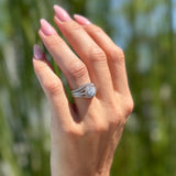 Two Piece Round Halo Split Shank Bridal Gold Ring