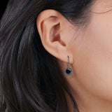 Round Cubic Zirconia Flower Heart Designer Fishhook Earring 925 Sterling Silver