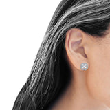 Princess Cut Stud Earrings