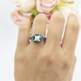 Art Deco Cushion Cut Halo Infinity Twist Ring