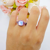 Art Deco Cushion Cut Halo Infinity Twist Ring