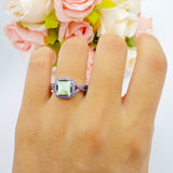 Art Deco Cushion Cut Halo Infinity Twist Ring