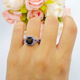 Art Deco Cushion Cut Halo Infinity Twist Ring