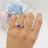 Heart Leaf Art Deco Ring