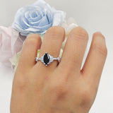 Marquise Halo Beaded Ring