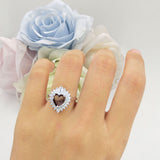 Heart Halo Baguette & Round Cocktail Ring