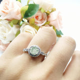 Art Deco Halo Engagement Ring