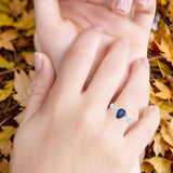 Art Deco Pear Teardrop Natural Stone Ring