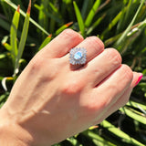 Floral Art Deco Halo Ring