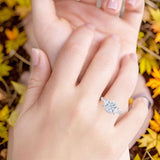 Vintage Style Round Natural Stone Flower Ring