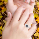 Vintage Style Round Natural Stone Flower Ring