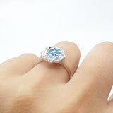 Floral Style Round Natural Stone Ring