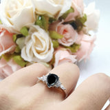 Vintage Style Pear Teardrop Natural Stone Ring