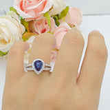 Vintage Style Pear Teardrop Natural Stone Ring