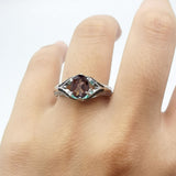 Two Tone Oval Natural Stone Ring