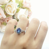 Oval Natural Stone Split Shank Twisted Ring