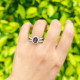 Halo Split Shank Oval Natural Stone