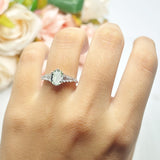 Oval Natural Stone Tapered Baguette Ring