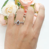 Marquise Halo Filigree Ring