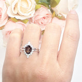 Two Piece Oval Curved Contour Silver Ring