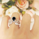 Teardrop Pear Leaf Style Ring