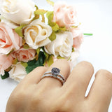 Two Piece Round Natural Stone Ring