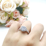 Art Deco Halo Engagement Ring