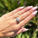 Vintage Style Round Natural Stone Flower Ring