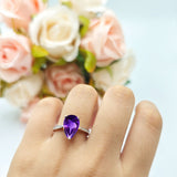 Pear Teardrop Solitaire Tapered Ring