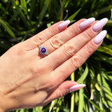 Vintage Style Round Natural Stone Wedding Ring