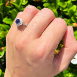 Art Deco Round Natural Stone Flower Ring