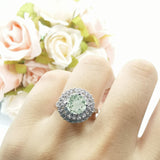 Vintage Style Round Natural Stone Cocktail Ring