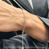 Minimalist 7.5" Link Chain Interlocking Bracelet 925 Sterling Silver
