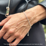 Minimalist 7.5" Link Chain Interlocking Bracelet 925 Sterling Silver