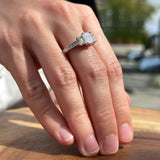 Three Stone Emerald Cut Gold Ring