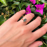 Marquise Rainbow CZ Solitaire Gold Ring