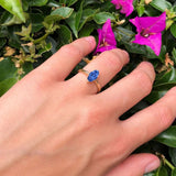 Marquise Tanzanite CZ Solitaire Gold Ring