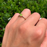 Round Peridot CZ Solitaire Gold Ring