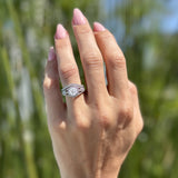 Two Piece Round Halo Split Shank Bridal Gold Ring