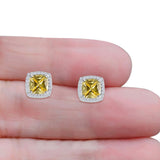 Cushion Cut Stud Earrings