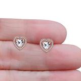 Heart Halo Stud Earrings