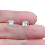 Princess Cut Stud Earrings