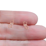 Heart Cat Stud Earring