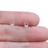 Heart Cat Stud Earring