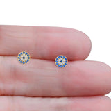 Round Evil Eye Stud Earrings